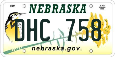 NE license plate DHC758