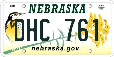 NE license plate DHC761