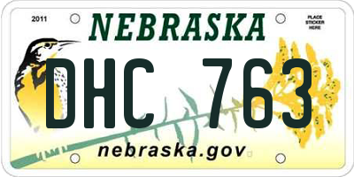 NE license plate DHC763