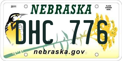 NE license plate DHC776