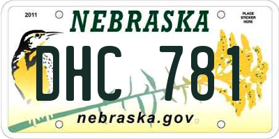 NE license plate DHC781