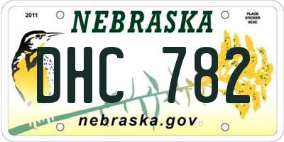 NE license plate DHC782