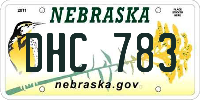 NE license plate DHC783