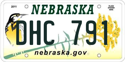 NE license plate DHC791