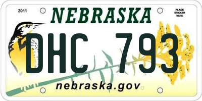NE license plate DHC793