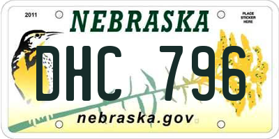 NE license plate DHC796
