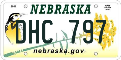 NE license plate DHC797