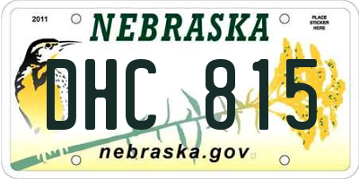NE license plate DHC815