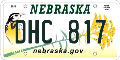 NE license plate DHC817