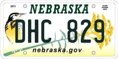 NE license plate DHC829