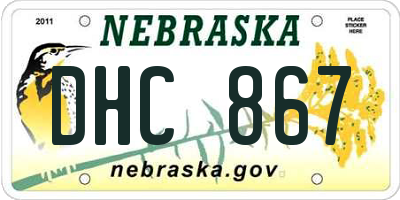NE license plate DHC867