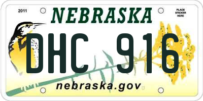 NE license plate DHC916