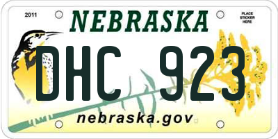 NE license plate DHC923