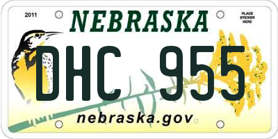 NE license plate DHC955