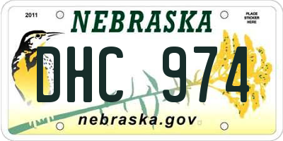 NE license plate DHC974