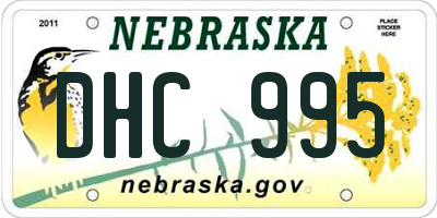 NE license plate DHC995