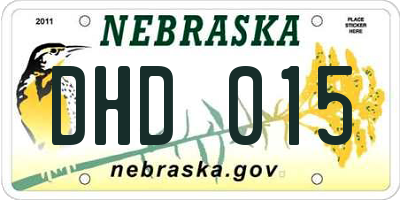 NE license plate DHD015