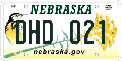 NE license plate DHD021