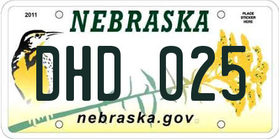 NE license plate DHD025