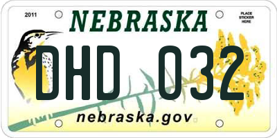 NE license plate DHD032
