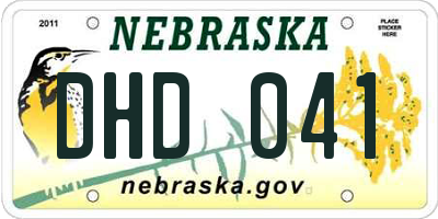 NE license plate DHD041