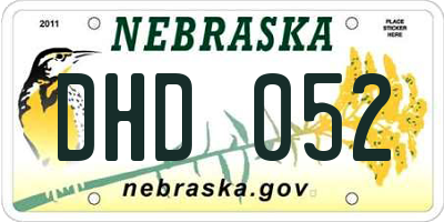 NE license plate DHD052