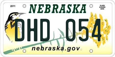 NE license plate DHD054