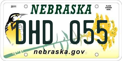 NE license plate DHD055