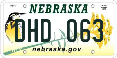NE license plate DHD063