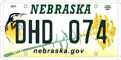 NE license plate DHD074