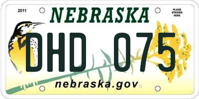 NE license plate DHD075