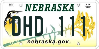 NE license plate DHD111