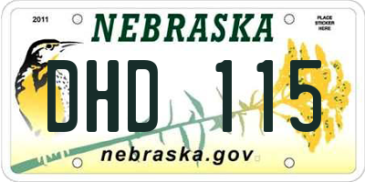 NE license plate DHD115
