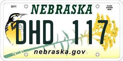 NE license plate DHD117