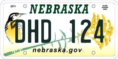 NE license plate DHD124