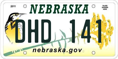 NE license plate DHD141
