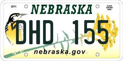 NE license plate DHD155