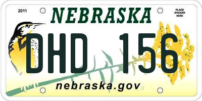 NE license plate DHD156