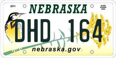 NE license plate DHD164