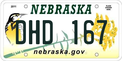 NE license plate DHD167