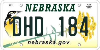 NE license plate DHD184