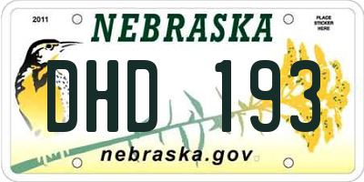 NE license plate DHD193