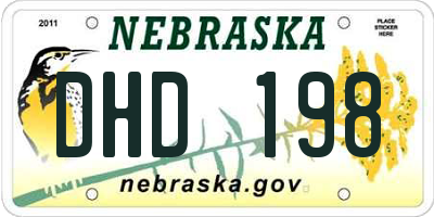 NE license plate DHD198