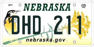 NE license plate DHD211