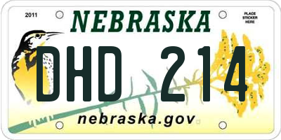 NE license plate DHD214