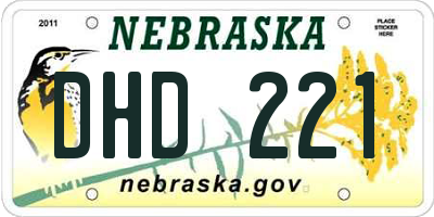 NE license plate DHD221