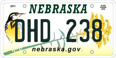 NE license plate DHD238