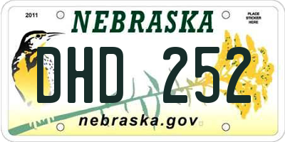NE license plate DHD252