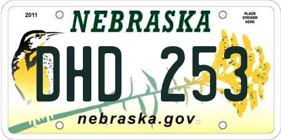 NE license plate DHD253