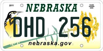 NE license plate DHD256